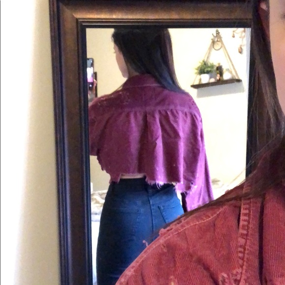 LF Furst of a Kind Maroon cropped corduroy - Picture 4 of 8